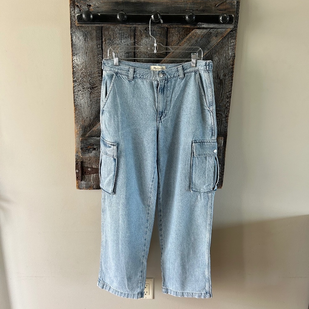 Women's Madewell Low Slung Cargo Jeans w/Waist Adjustable Pieces